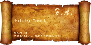 Helmly Anett névjegykártya